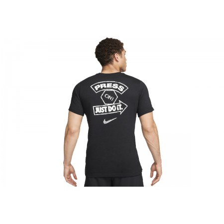 Nike Fitness Ανδρικό Κοντομάνικο T-Shirt Μαύρο