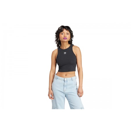 Adidas Originals Essentials Rib Tank Αμάνικη Crop Top Μπλούζα