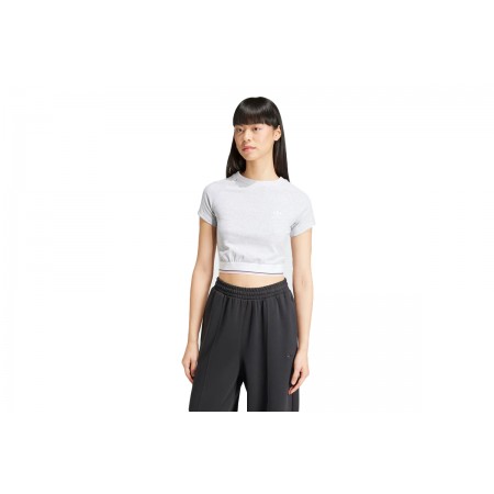 Adidas Originals Tape Waistband Tee Κοντομάνικη Crop Top Μπλούζα