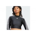 Adidas Originals 3 Stripes Crop Top Μακρυμάνικη Crop Top Μπλούζα