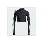 Adidas Originals 3 Stripes Crop Top Μακρυμάνικη Crop Top Μπλούζα