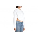 Calvin Klein Woven Label Cropped Γυναικείο Μακρυμάνικο Πουκάμισο