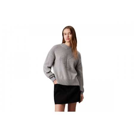 Calvin Klein Wool Sweater With Monogram Πουλόβερ Γυναικείο 