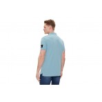 Calvin Klein Ανδρικό Κοντομάνικο Polo T-Shirt Γαλάζιο