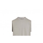 Calvin Klein Cotton Badge Ανδρικό Κοντομάνικο T-Shirt Γκρι