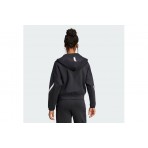 Adidas Performance Z.N.E Full - Zip Γυναικεία Πολυεστερική Ζακέτα με Κουκούλα Μαύρη