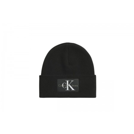 Calvin Klein Monologo Patch Non-Rib Beanie Σκουφάκι Χειμερινό 