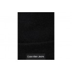 Calvin Klein Embroidered Monogram Χειμερινό Σκουφάκι Mαύρο