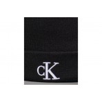 Calvin Klein Embroidered Monogram Χειμερινό Σκουφάκι Mαύρο