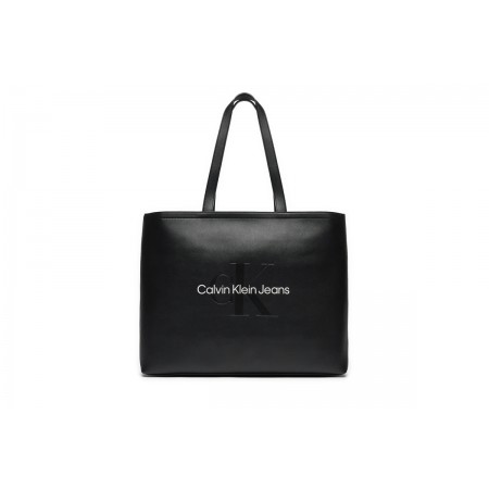 Calvin Klein Sculpted Slim Mono Γυναικεία Τσάντα Shopper Μαύρη