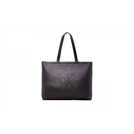 Calvin Klein Sculpted Slim Deboss Γυναικεία Τσάντα Shopper Μαύρη