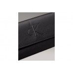 Calvin Klein Sculpted Long Fold Strap Deboss Πορτοφόλι Μαύρο