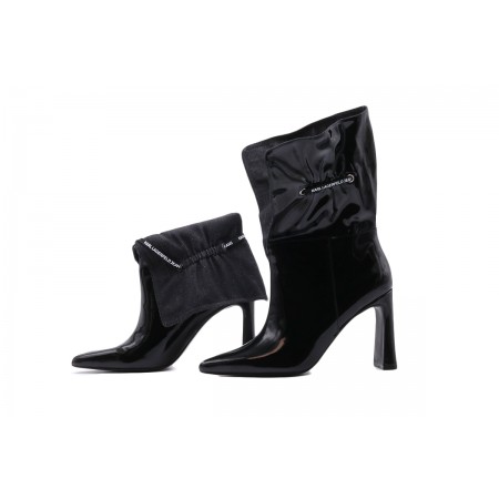 Karl Lagerfeld Panache Fold Down Boots Γυναικεία Μποτάκια Μαύρα