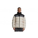 Karl Kani Retro Essential Ανδρικό Puffer Μπουφάν Εκρού, Μαύρο