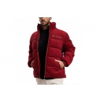 Karl Kani Retro Corduroy Ανδρικό Puffer Μπουφάν Βυσσινί