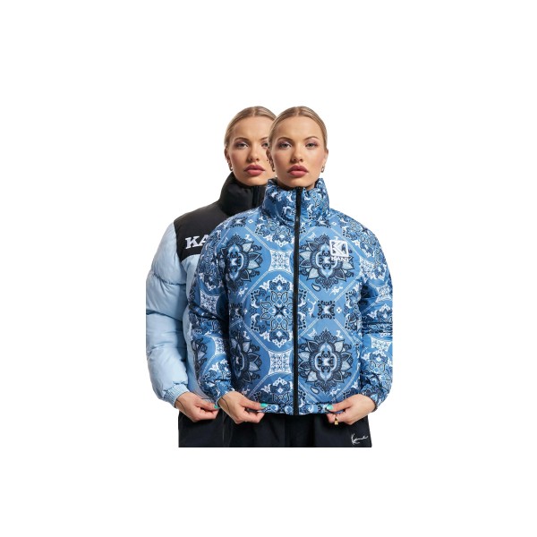 Karl Kani Retro Paisley Reversible Block Μπουφάν Puffer Γυναικείο (KW233-029-1 LIGHT BLUE-BLACK)