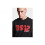 Dsquared2 Cool Fit Tee Ανδρική Μακρυμάνικη Μπλούζα Μαύρη, Κόκκινη