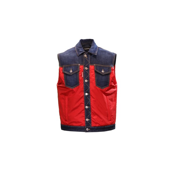 Dsquared2 Denim Puffer Μπουφάν Αμάνικο Ανδρικό (S74FB0336 S30664 965)