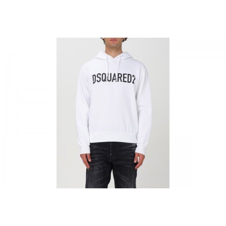 Dsquared2 Cool Fit Ανδρικό Φούτερ με Κουκούλα Λευκό