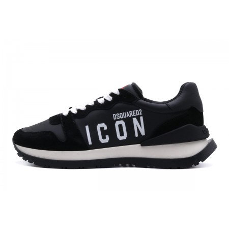 Dsquared2 Icon Running Ανδρικά Sneakers Μαύρα, Λευκά