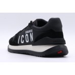 Dsquared2 Icon Running Ανδρικά Sneakers Μαύρα, Λευκά