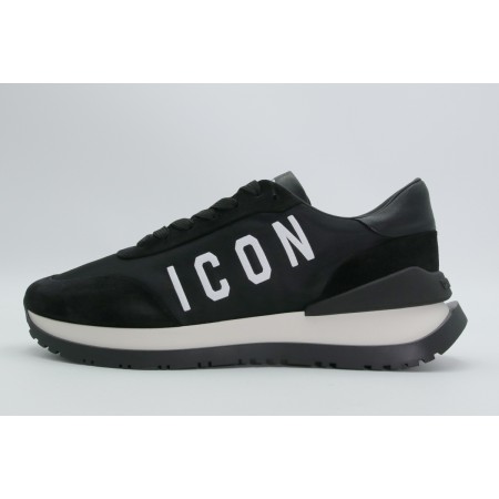 Dsquared2 Icon Running Ανδρικά Sneakers Μαύρα, Λευκά