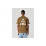 Huf Set Triple Triangle Ανδρικό Κοντομάνικο T-Shirt Καφέ