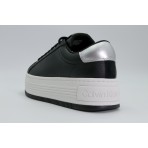 Calvin Klein Γυναικεία Δερμάτινα Sneakers με Πλατφόρμα Μαύρα, Λευκά