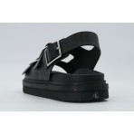 Calvin Klein Flat Molded Buckle Γυναικεία Σανδάλια Μαύρα